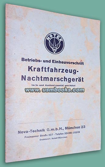 Notek, Betriebs- und Einbauvorschrift Kraftfahrzeug-Nachtmarschgert